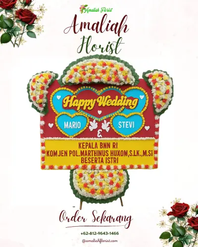 Karangan Papan Bunga Pernikahan di Cibunigeulis